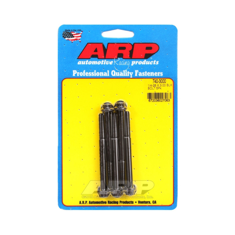 Set de șuruburi și piulițe universale ARP 1/4-28 – Oxid negru, 12 capete x 5 - ARP-740-3000 - 740-3000 - 3666618199467